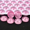 Pedrería de Vidrio Cosida a Mano, Pedrería Plana de Doble Agujero Color Rosa Neón Claro, Gotas de Agua Satélite Accesorios de Decoración DIY para Ropa