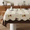 Toalha de Mesa Desenho Animado, Sem Lavagem, Impermeável, À Prova de Óleo, Resistente ao Calor, Estilo Dopamina Creme, Toalha de Mesa Retangular, Protetor de Mesa, Chá