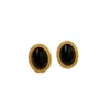 Pendientes Ovalados Geométricos Incrustados con Diamantes Vintage y Collar, Cadena para Clavícula de Lujo Ligero de Nicho, Juego de Joyería Retro