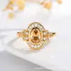 Anillo Popular Transfronterizo para Dedo Anillo Colgante de Piedra Preciosa Colorida Temperamento de Lujo Ligero para Mujer Serie de Caramelos de Gama Alta Anillo Abierto