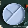 Prato Dividido Prato de Alto Valor de Cor Prato de Redução de Gordura Prato Doméstico para Comida Ocidental Plástico Separado Prato de Café da Manhã Salah