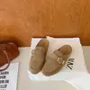 Estilo Old Money Pantuflas Mula de Suela Gruesa para Mujer Otoño 2026 Nuevas Pantuflas Cerradas de Media Caña Estilo Perezoso para Ponerse Fácilmente Uso en Exteriores