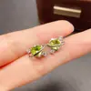 Pendientes de Peridoto Natural Transfronterizos de Amazon Plata S925 Piedra Principal 6*6 Joyería de Lujo Ventas Directas de Fábrica