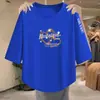 Ropa de verano para mujer estilo coreano, nuevo modelo 2026, top popular de manga tres cuartos, holgado, cuello redondo, fresco y sencillo, camiseta de moda