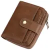 Billetera Corta Nueva para Hombre Gaekeao con Cremallera y Broche, Bolsillo para Monedas, Portatarjetas Vintage de PU, Billetera, Fabricante en Stock