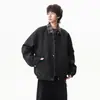 Chaqueta de entretiempo estilo americano a cuadros cortos, imitación de dos piezas, cuello vuelto, holgada, casual, a la moda, versátil, abrigo moderno