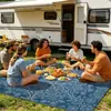 Exportación de Comercio Exterior 3x4m Esterilla Azul para Picnic al Aire Libre, Esterilla Ecológica para Reuniones Familiares, Esterilla para RV, Esterilla de Playa Antideslizante y Resistente al Desgaste