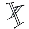 Suporte Eletrônico para Piano de Tubo Duplo Ajustável Tubo Duplo Suporte de Piano Tipo X Duplo Portátil Dobrável Telescópico Suporte para Teclado Suporte para Pipa Antiga