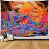 Amazon Venta Caliente Tapices de Sol Psicodélico Hippie Vertical Color Colgante de Pared Hongo Cactus Tela Colgante Estampado