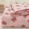Sábana de gasa de doble capa de algodón suave y esponjoso Clase A, pieza individual, juego de tres piezas de algodón lavado, funda de edredón para dormitorio, cama doble, dormitorio estudiantil