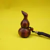 Roxo-Raio de Trovão Salgueiro Luz Dourada Cabaça Madeira de Pessegueiro Ornamento Esculpido à Mão Chaveiro Escultura Feita à Mão
