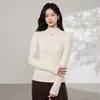 Camiseta Térmica Base Sem Costura Aconchegante e Espessa para Outono e Inverno, com Gola Meia-Alta, Afinando e Versátil