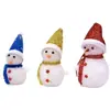 Muñeco de nieve de cristal blanco navideño Luz LED a batería Decoración de regalo Colgante con bola acrílica luminosa de dibujos animados