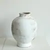 Vaso de Flores de Cerâmica Grossa Estilo Silencioso com Flores Secas Estilo Zen Vaso Medieval Pote de Cerâmica Artesanal Ornamentos Decorativos Japoneses de Cerâmica
