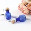 Garrafa dos Desejos Azul Garrafa de Mensagem Rolha de Cortiça Frasco Pequeno Corrente de Celular DIY Colar Chaveiro Frasco de Areia Luminosa Pingente