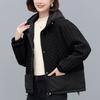 Casaco curto acolchoado de algodão com capuz feminino 2024 inverno novo solto plus size meia-idade mãe casual casaco de algodão espesso