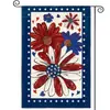 Decoración de jardín con bandera transfronteriza, bandera de jardín de lino sintético impresa por ambos lados para el Día de la Independencia de Estados Unidos
