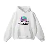 Moletom Casual Chinês Retro Americano 360g Algodão Moda Primavera e Outono Cor Lisa Estampada Solto e Confortável com Capuz