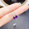 Venta al por mayor de fábrica Pendientes Populares de Amatista Natural con Incrustación de Plata S925 Piedra Principal 3*5 Joyería de Lujo Venta Directa de Fábrica