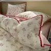 Conjunto de Roupa de Cama de Gaze Dupla Classe A Quatro Peças Modelo Novo 2026 Capa de Edredom Lençol de Cama de Algodão Gaze Capa de Edredom Conjunto de Três Peças para Dormitório Estudantil 4