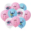 Balões de Desenho Animado de 12 Polegadas Transfronteiriços Balões de Comércio Exterior Stitch Desenho Animado Anime Festa de Aniversário Balões de Anime Atacado