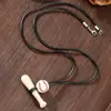 Colar Colar Pingente de Taco de Baseball de Madeira Criativo Mais Vendido Transfronteiriço Colar de Couro Ajustável de Baseball Presente para Evento Esportivo