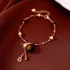 Pulsera Colgante Calabaza con Cuentas de Ojo de Tigre Estilo Chino Nuevo, Pulsera Vintage de Lujo Ligero de Gama Alta, Joyería Exquisita Versátil para Mujer