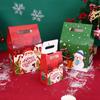 Empaque para hornear en Navidad bolsa de papel portátil caja de empaque crujiente de copo de nieve caramelo turrón galletas caja pequeña de mano