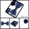 Camisa, Corbata, Pañuelo de Bolsillo, Broche Set de Regalo de 3 Piezas Accesorios de Vestimenta Formal de Negocios para Hombres Corbata de Moño Fábrica Stock Listo