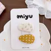 Pinza para el pelo de tela para niños estilo coreano con forma de gota de agua, Pinza para el flequillo de niñas con lunares dulces y cuadros, Pinza para el pelo floral