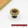 Puxador de Porta de Armário Gaveta com Padrão de Jade, Estilo Cobre Antigo, Peça de Arte Criativa Redonda Puxador de Armário de Furo Único
