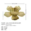 Arte em Ferro Floral Minimalista Moderno Suporte de Vela Dourado Ornamento Artesanato em Metal Decoração de Casa Atmosfera de Mesa de Casamento