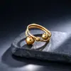 Anillo de acero de titanio de diseño nicho estilo Ins para mujer, no se decolora, oro de 18 quilates, diseño abierto, acero inoxidable, lujo ligero, anillo para el dedo índice, venta al por mayor