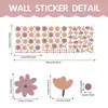 Pegatinas de pared bohemias, decoración de pared, pegatinas de pared de PVC para habitación infantil, pegatinas para ventanas, pegatinas de margaritas, papel tapiz para dormitorio