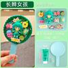 Pegamento crema diy paquete de materiales para espejo de mano actividades grupales para construir, espejo de maquillaje creativo hecho a mano para padres e hijos, mango