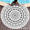Toalla de playa redonda con borlas estampadas de fibra ultrafina, superventas transfronteriza, tapete de playa para la costa, toalla de baño grande para la playa y la natación