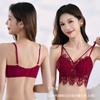Comercio Exterior Moda Sexy Lujo Ligero Encaje Chaleco Camisola Sujetador Copa Fija Integrada Envoltura Pecho Sujetador Abotonado