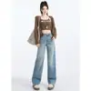 Jeans Rectos Estrechos de Cintura Alta Vintage para Mujer, Pantalones Rectos de Pierna Ancha Adelgazantes Más Vendidos de la Primavera 2026