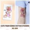 Em estoque atacado adesivos de tatuagem à prova d'água animal adesivos de tatuagem de tigre fofos pequenos frescos adesivos de rosto adesivos de braço para homens e mulheres