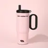 Taza de Hielo Crepuscular de Aspecto Premium Taza Aislada de Acero Inoxidable 316 Taza de Oficina con Popote Taza Portátil para Coche Asa para Coche