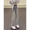 Vibras Streetwear Americano Jeans de Pierna Recta para Hombre Diseño Retro Lavado Holgado Adelgazante Versátil Casual Pantalones Largos