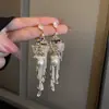 Brincos de Borla Gota d'Água Agulha de Prata, Brincos de Temperamento Nicho Estilo Étnico, Brincos Versáteis Elegantes de Luxo Leve