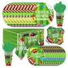 Decoración de Fiesta de Cumpleaños Temática Deportiva de Rugby Charola de Papel Vaso de Papel Servilleta de Papel Mantel Vajilla Desechable Traje