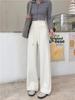 Calça Relaxada Preguiçosa Acetato Caxemira Solta Cinza Calça Casual Feminina Outono Inverno Cordão Calça de Moletom