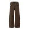 OT Ropa de Hombre 2026 Otoño Nuevo Estilo Bolsillo con Dobladillo Pantalones Rectos Hombre Vintage Desgastado Sueltos Ligeramente Acampanados Casual Pantalones Largos