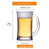 Atacado 500ml vidro com chopeira copo de cerveja caseiro grande espesso 0.5L copo de cerveja bar copo de vinho impressão de logotipo