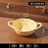 Cuenco de Cerámica Creativo con Doble Asa, Forma Irregular, Color Bajo Esmalte, Cuenco para Fideos, Vajilla de Cerámica Estilo Ins