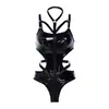 Estación europea mono divertido AliExpress Amazon explosiones costura PU cuello halter mono mujer