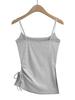 Camisola ajustada de color sólido con cordones laterales de estilo europeo y americano para mujer, novedad de verano 2024, top corto para chica sexy