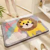 Alfombrilla antideslizante para baño, alfombrilla de puerta de inodoro de Shiba Inu de dibujos animados para dormitorio, alfombra de mascota aterciopelada, alfombrilla de suelo absorbente para baño
